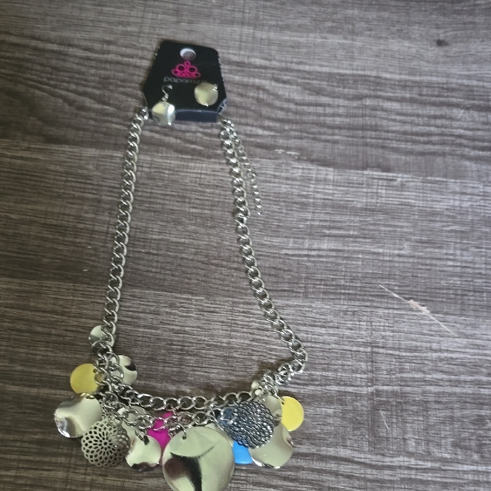 Paparazzi Silver Multicolor Charm Necklace